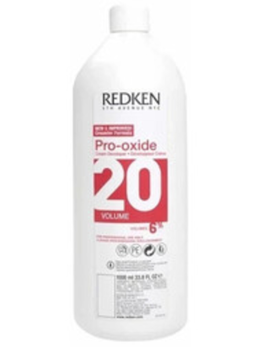 Redken Pro-Oxide Hair Color Cream Developer 20 Volume 33.8oz/1000ml